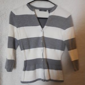 Grey and white button-down